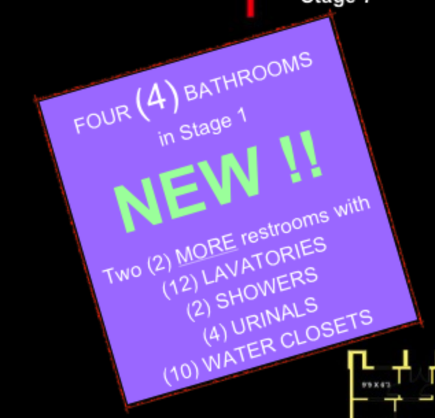 New Multi-Stall bathrooms for STAGE 1